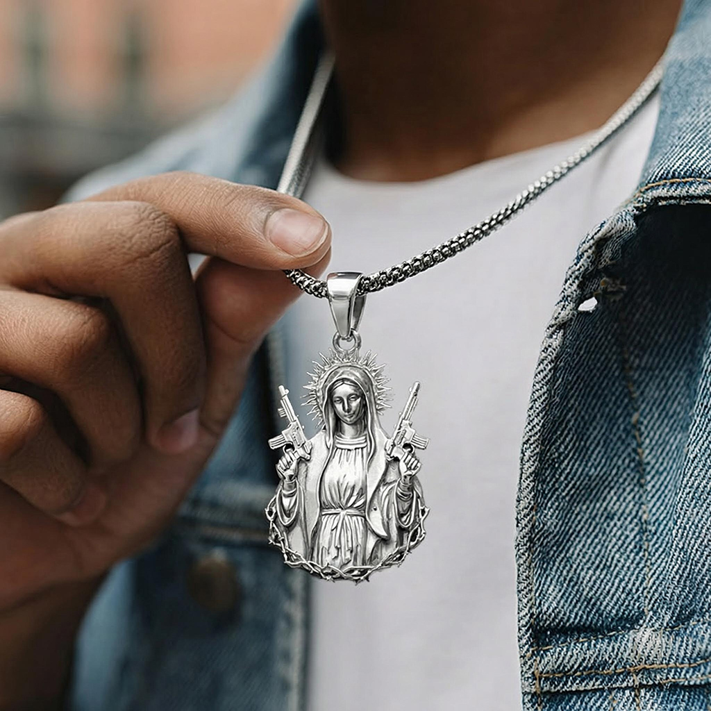 Fierce Guardian Virgin Mary Pendant