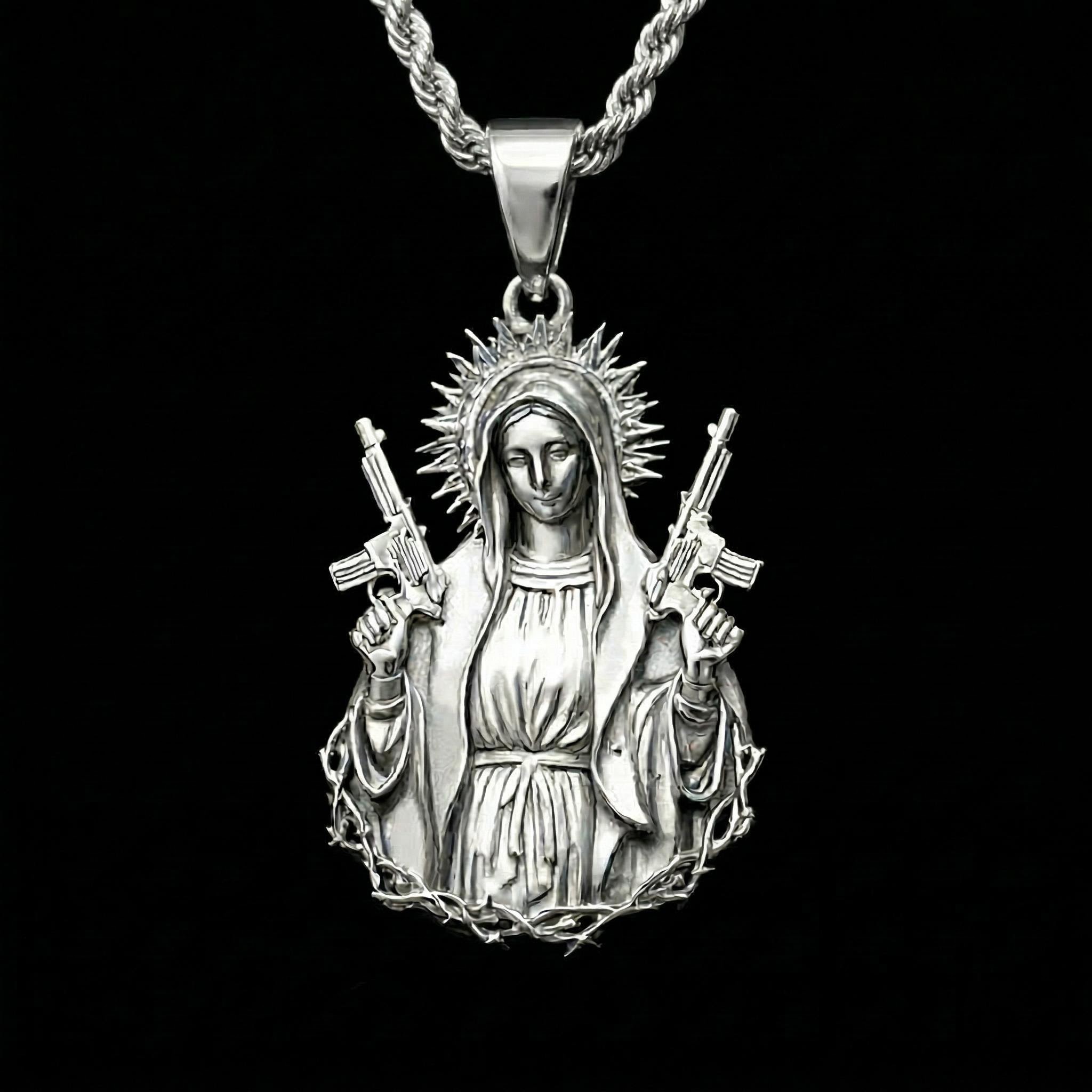 Fierce Guardian Virgin Mary Pendant