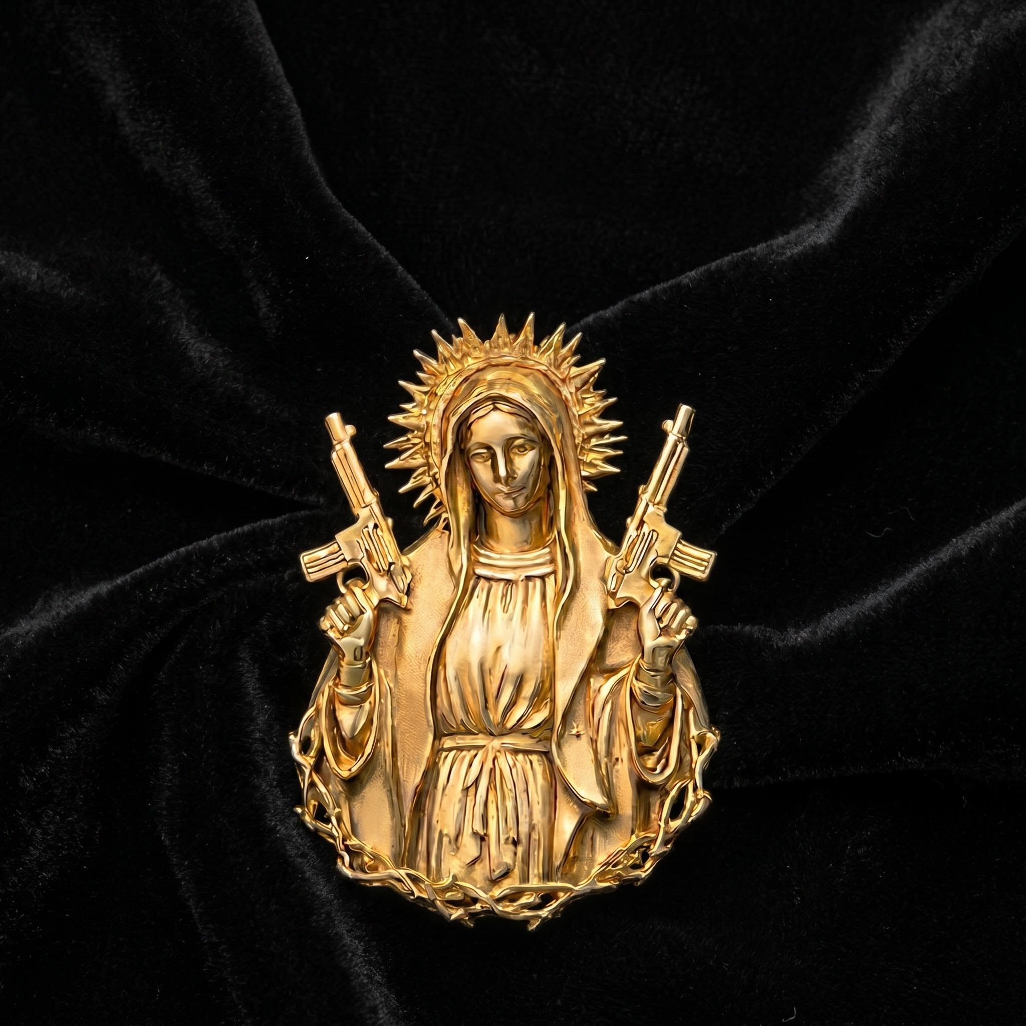 Fierce Guardian Virgin Mary Pendant