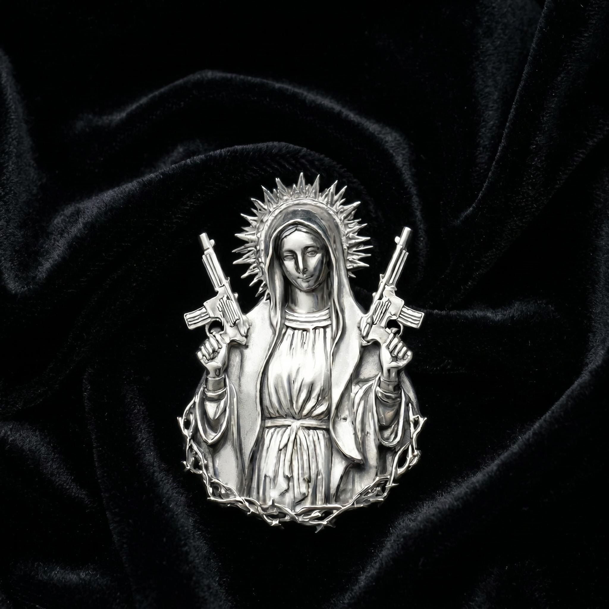 Fierce Guardian Virgin Mary Pendant