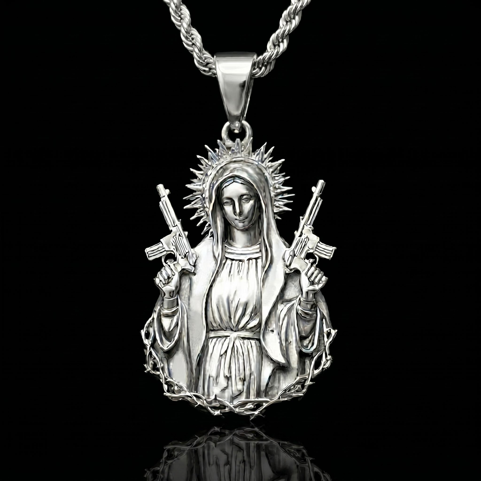 Fierce Guardian Virgin Mary Pendant