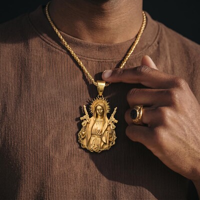 Fierce Guardian Virgin Mary Pendant