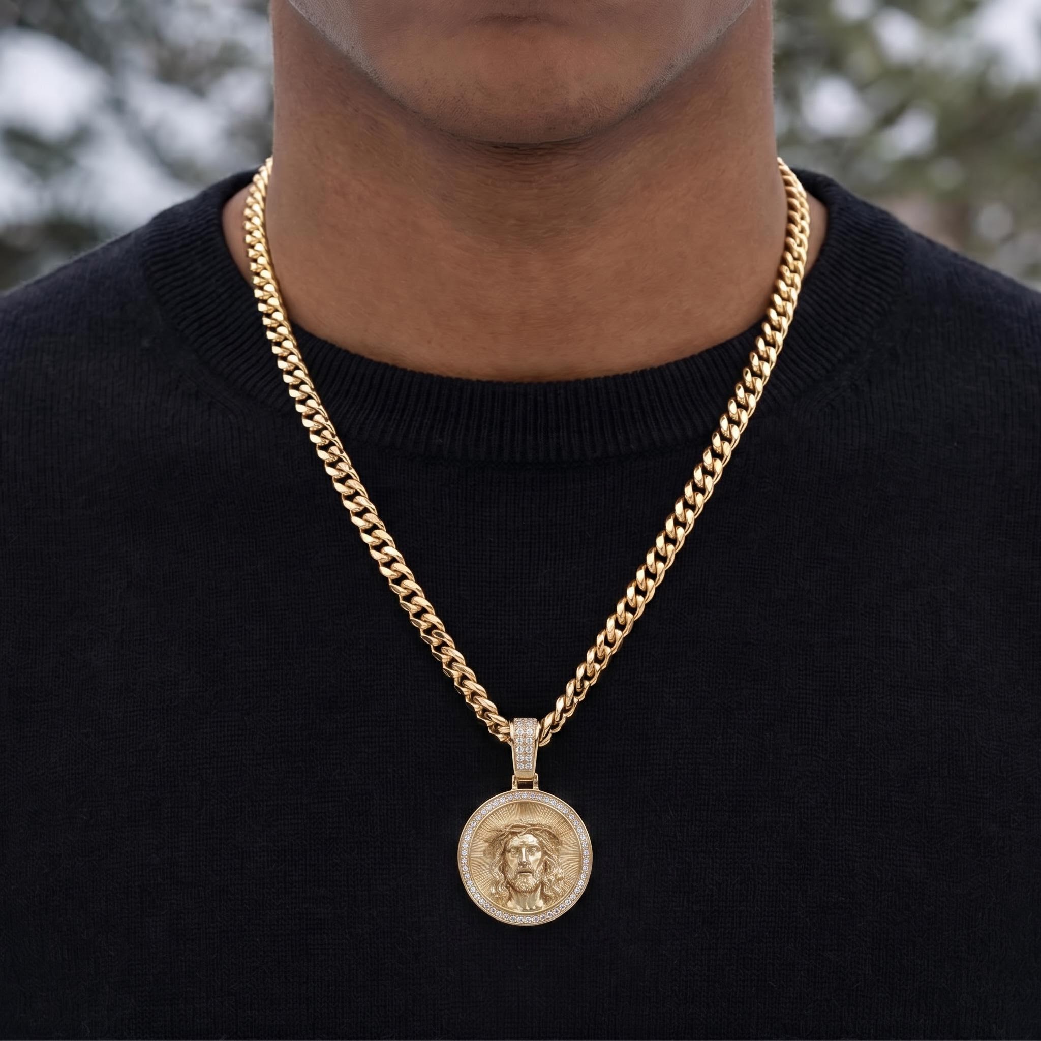 Iced Out Jesus Round Pendant Iced Out Jesus Round Pendant