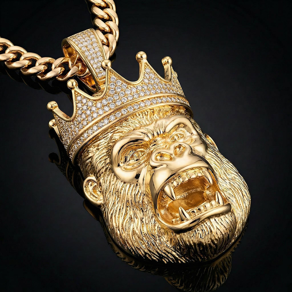 Iced Out King Gorilla Pendant