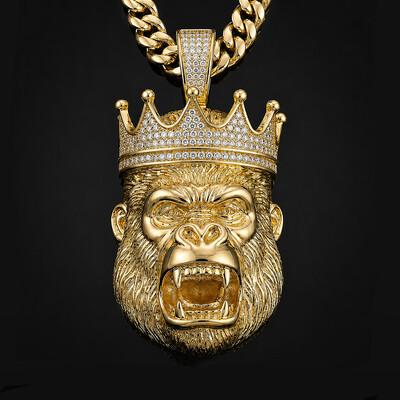 Iced Out King Gorilla Pendant