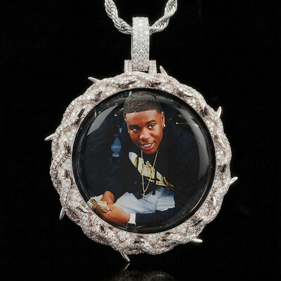Iced Out Thorns Custom Photo Pendant