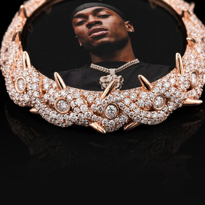 Iced Out Thorns Custom Photo Pendant