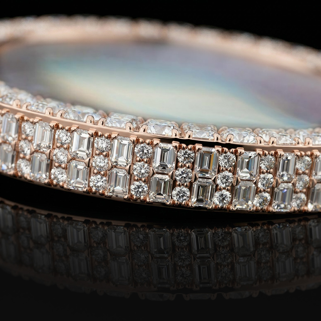 Iced Out Baguette & Round Cut Custom Photo Pendant Iced Out Baguette & Round Cut Custom Photo Pendant