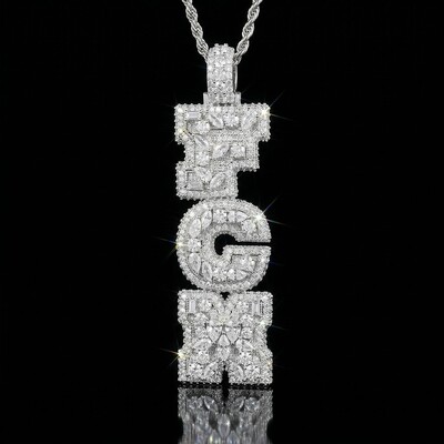 Iced Out Marquise&Pear&Round Cut Custom Letter Pendant
