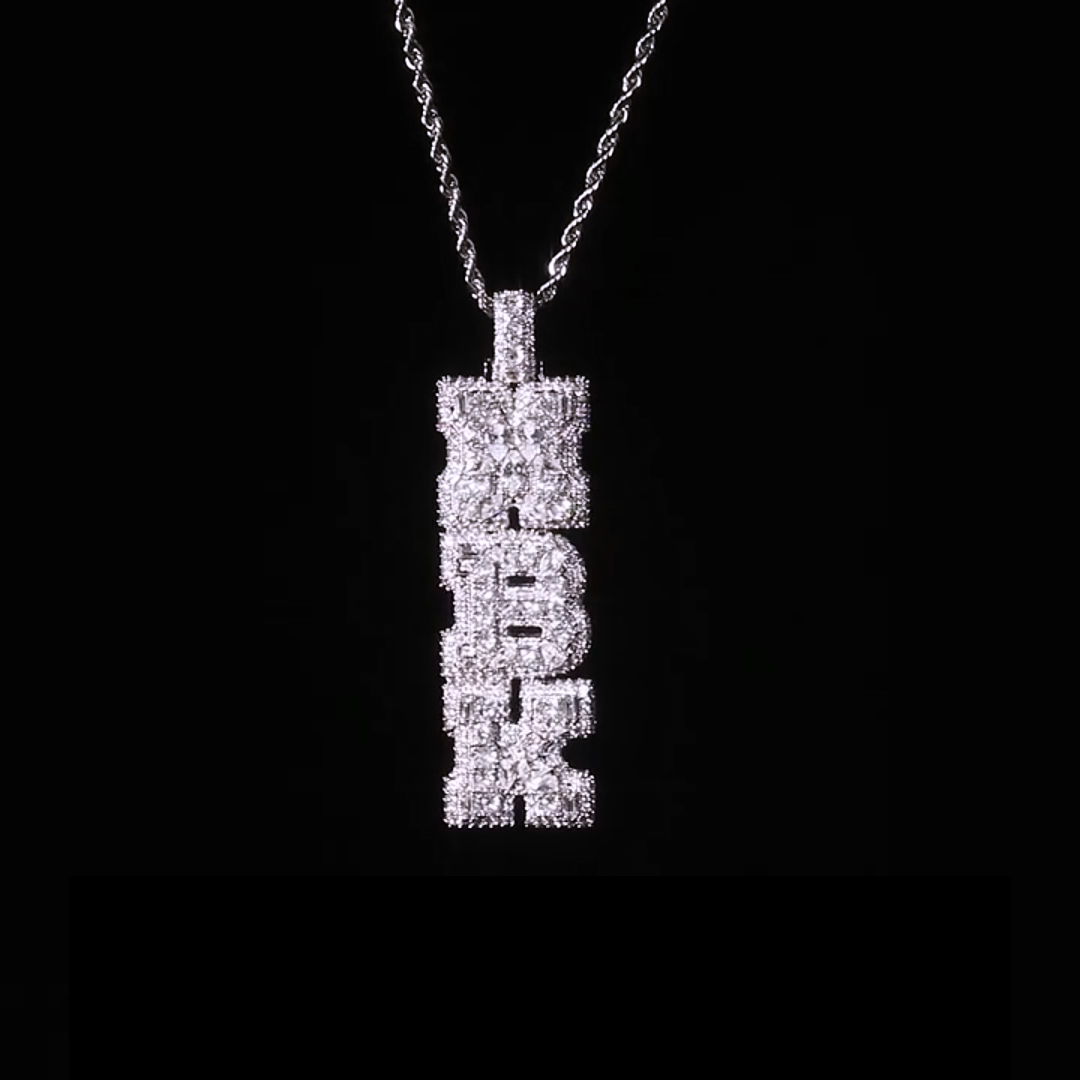 Iced Out Marquise&Pear&Round Cut Custom Letter Pendant Iced Out Marquise&Pear&Round Cut Custom Letter Pendant