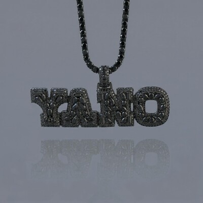 Iced Out Black Marquise&Pear&Round Cut Custom Name Pendant