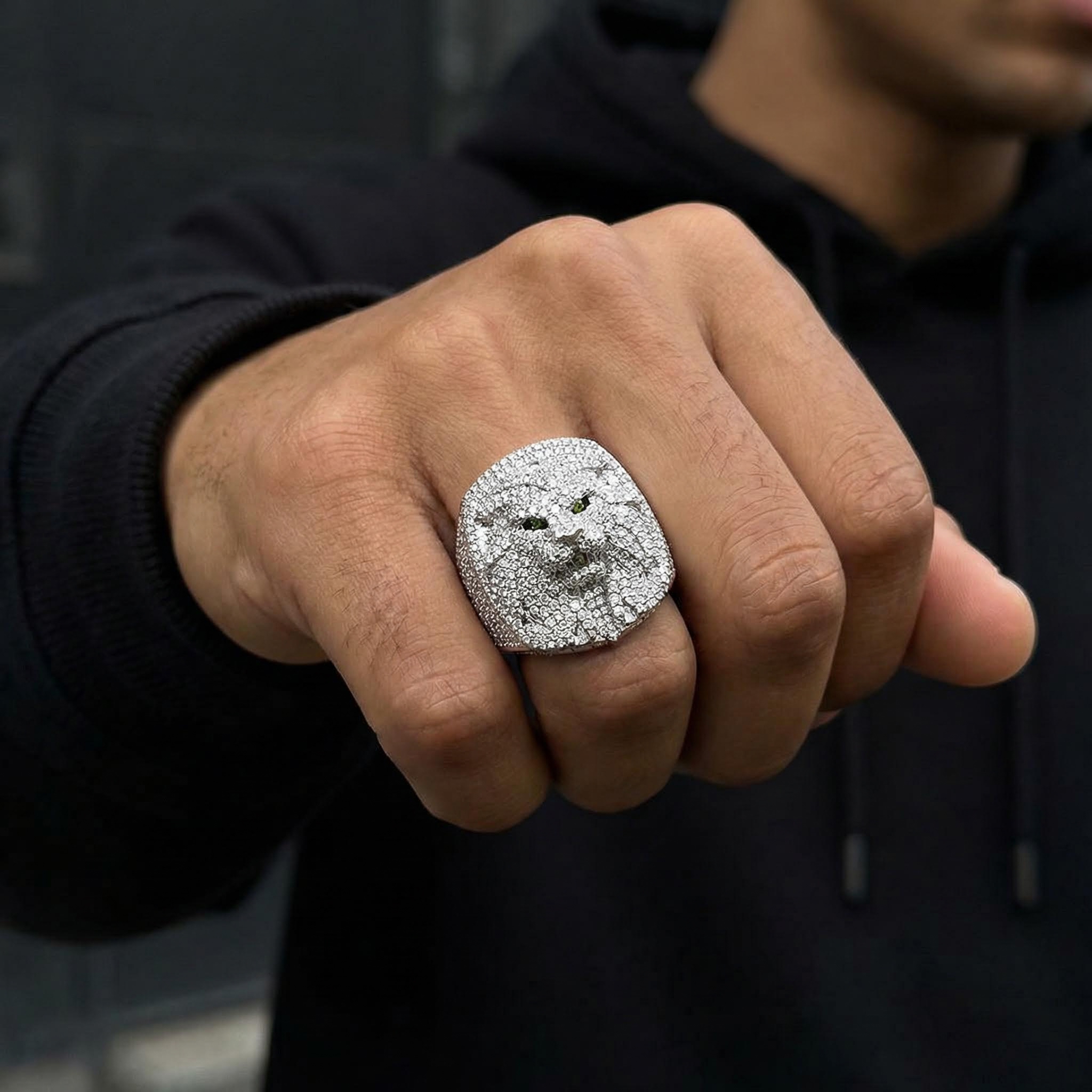 Iced Out Lion Ring