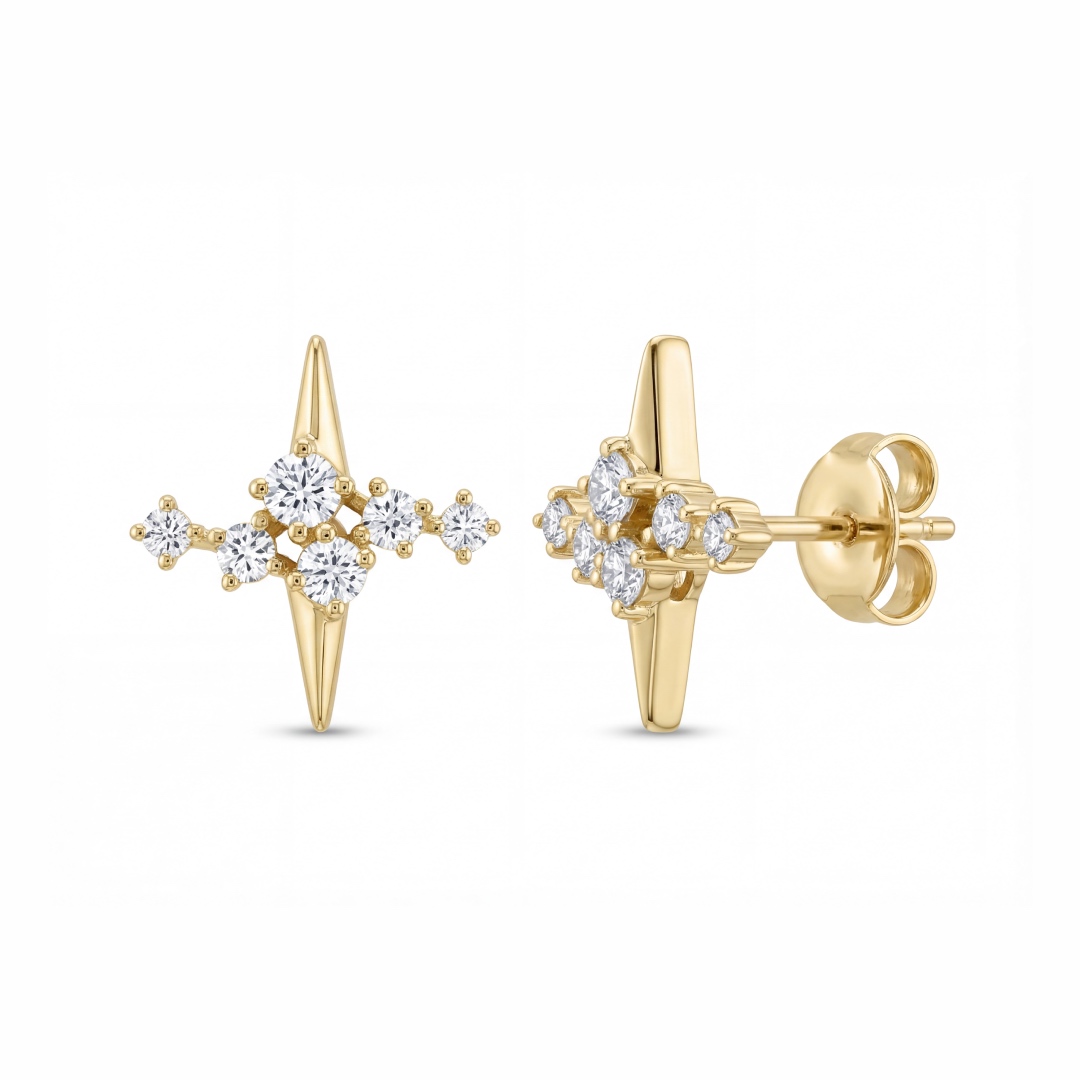 Stellar Trail Diamond S925 Silver Stud Earrings Stellar Trail Diamond S925 Silver Stud Earrings