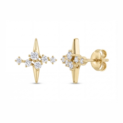 Stellar Trail Diamond S925 Silver Stud Earrings