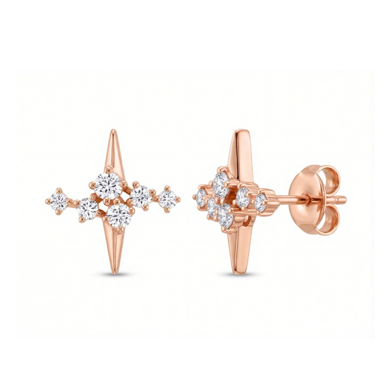 Stellar Trail Diamond S925 Silver Stud Earrings Stellar Trail Diamond S925 Silver Stud Earrings