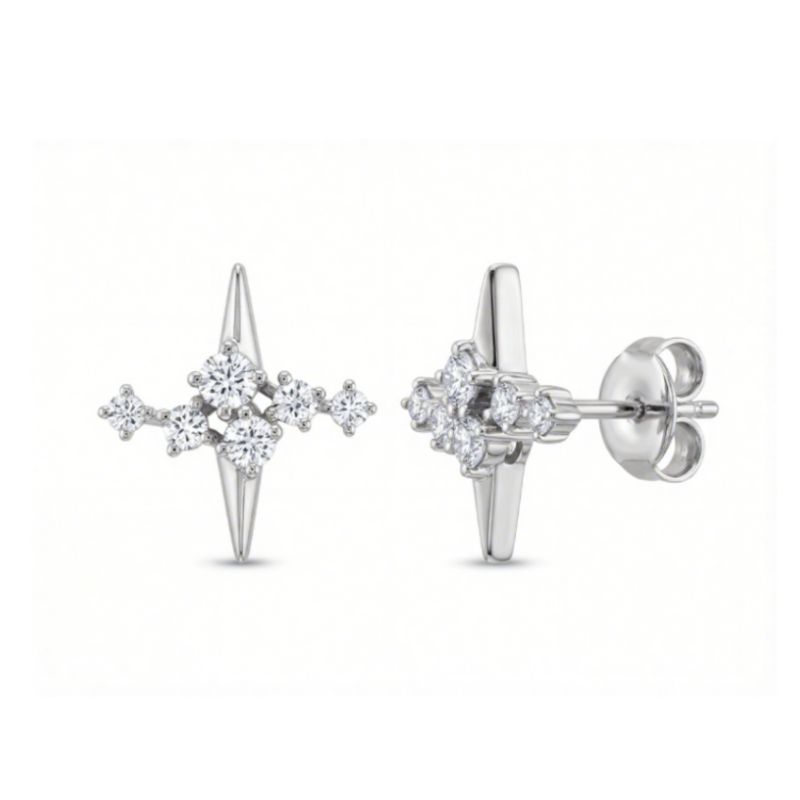 Stellar Trail Diamond S925 Silver Stud Earrings Stellar Trail Diamond S925 Silver Stud Earrings