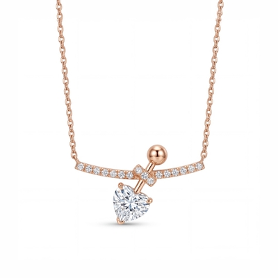 1.4Ct CTW Elegant Heart Sword VVS Moissanite S925 Silver Necklace