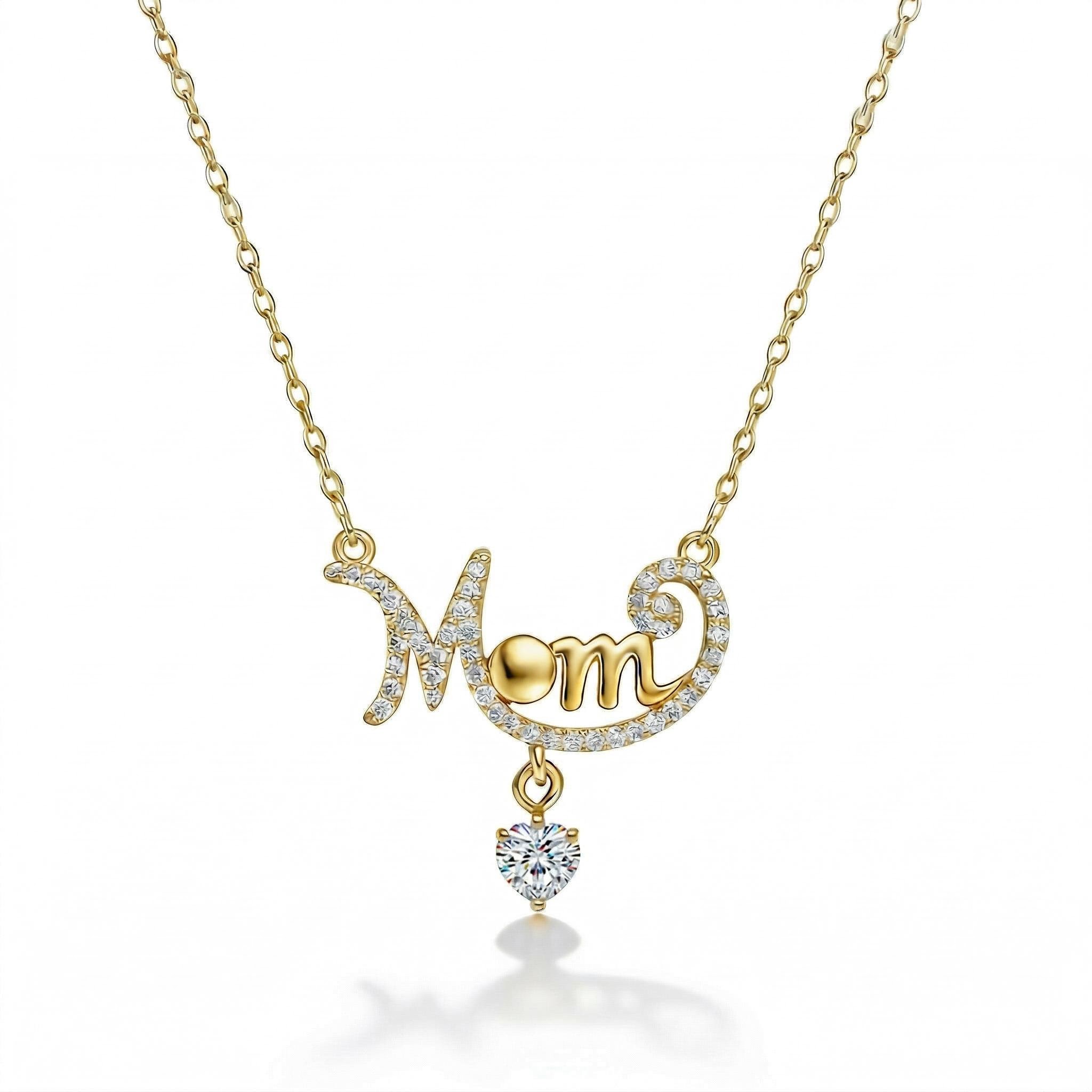 0.5ct.tw. Mom with Heart Diamond S925 Silver Pendant Necklace 0.5ct.tw. Mom with Heart Diamond S925 Silver Pendant Necklace