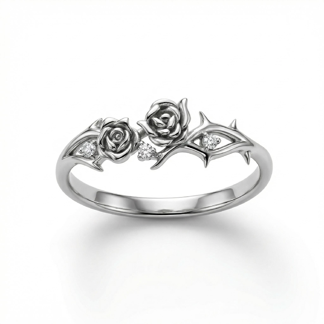 Rose Thorn VVS Moissanite S925 Silver Daily Ring