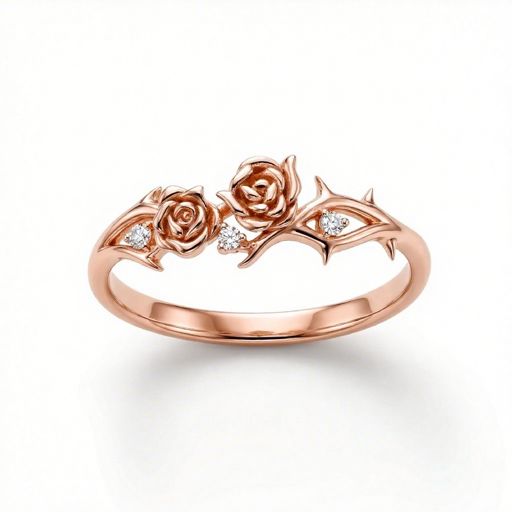 Rose Thorn VVS Moissanite S925 Silver Daily Ring