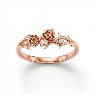 Rose with Thorn S925 Silver Daily Ring