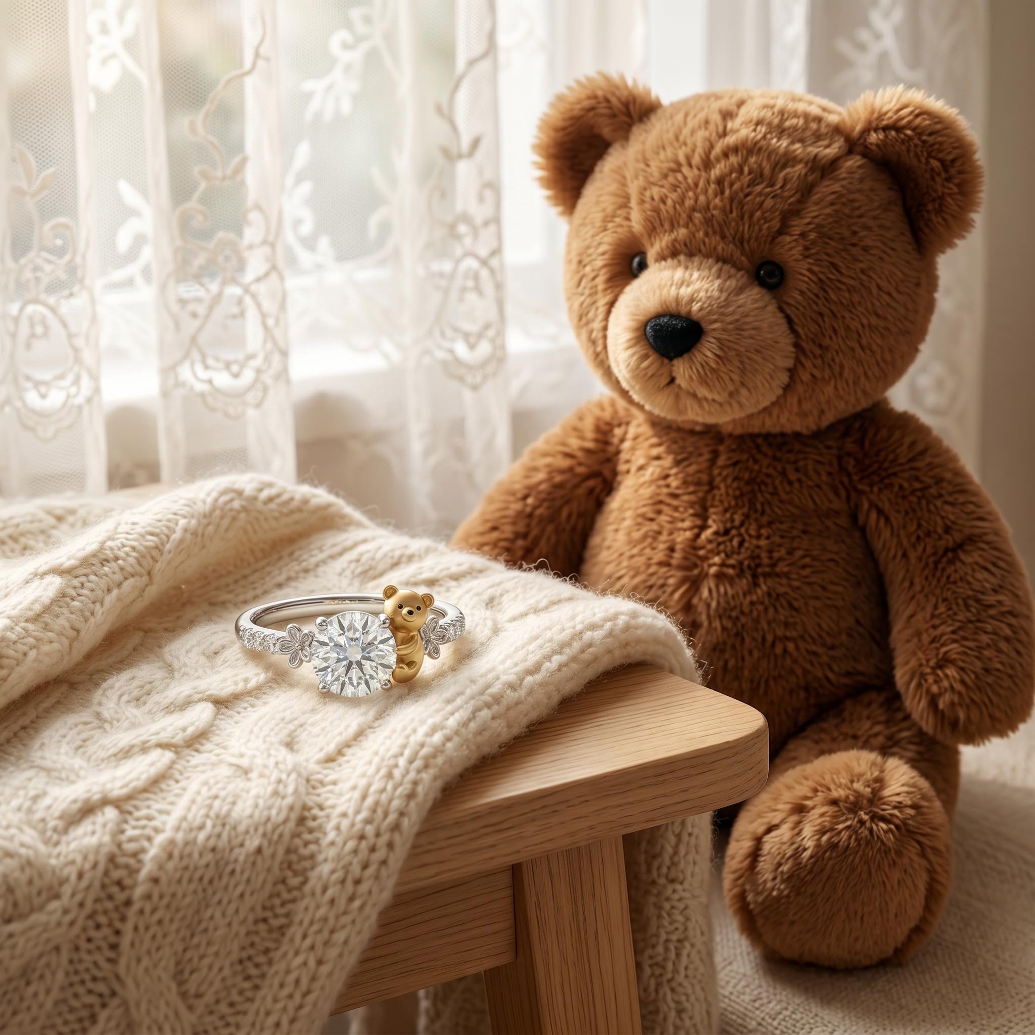 3.21 ct. tw. Bear Hug Round Diamond VVS Moissanite S925 Silver Engagement Ring 3.21 ct. tw. Bear Hug Round Diamond VVS Moissanite S925 Silver Engagement Ring