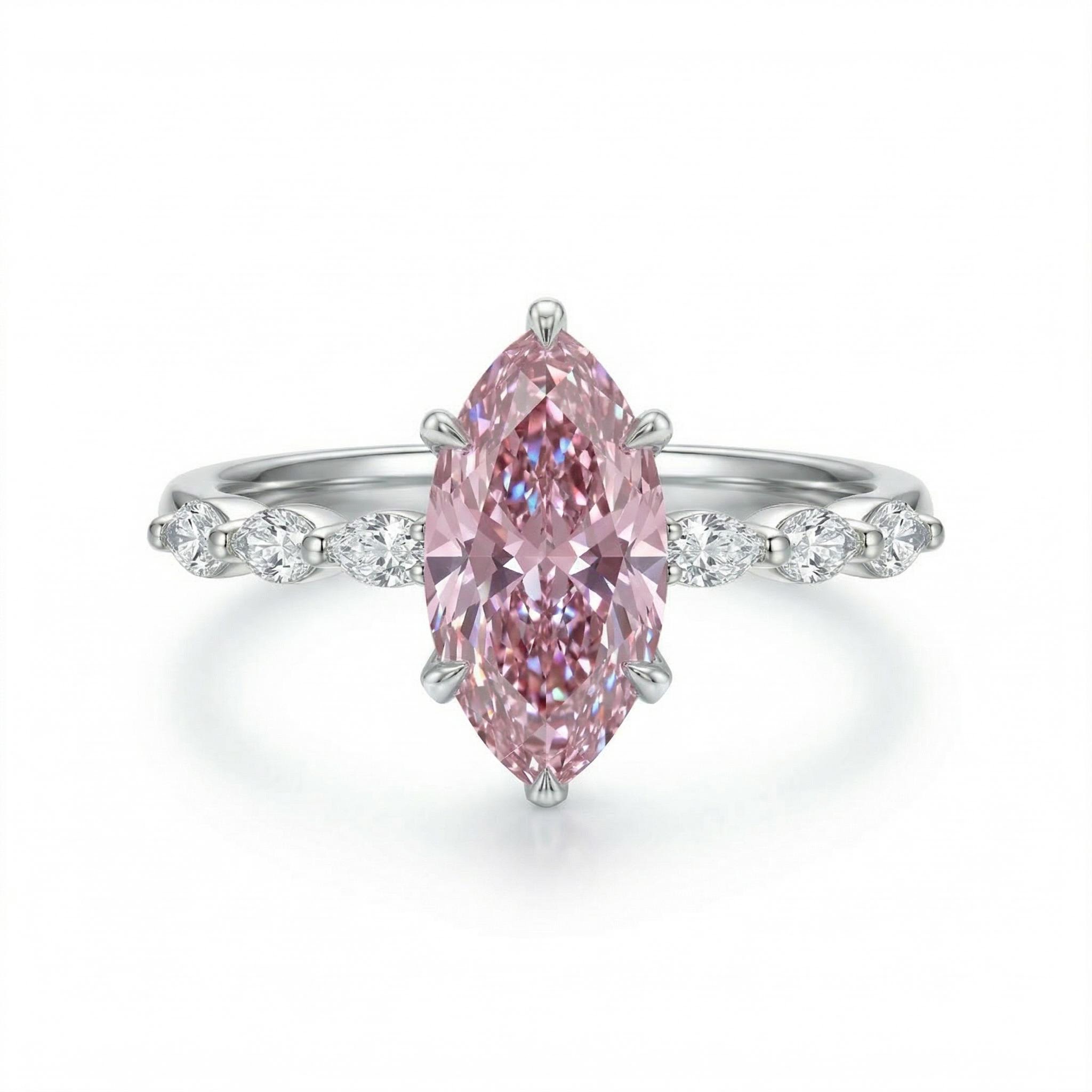 3.64ct CTW Elegant Marquise Cut S925 Silver Engagement Ring 3.64ct CTW Elegant Marquise Cut S925 Silver Engagement Ring