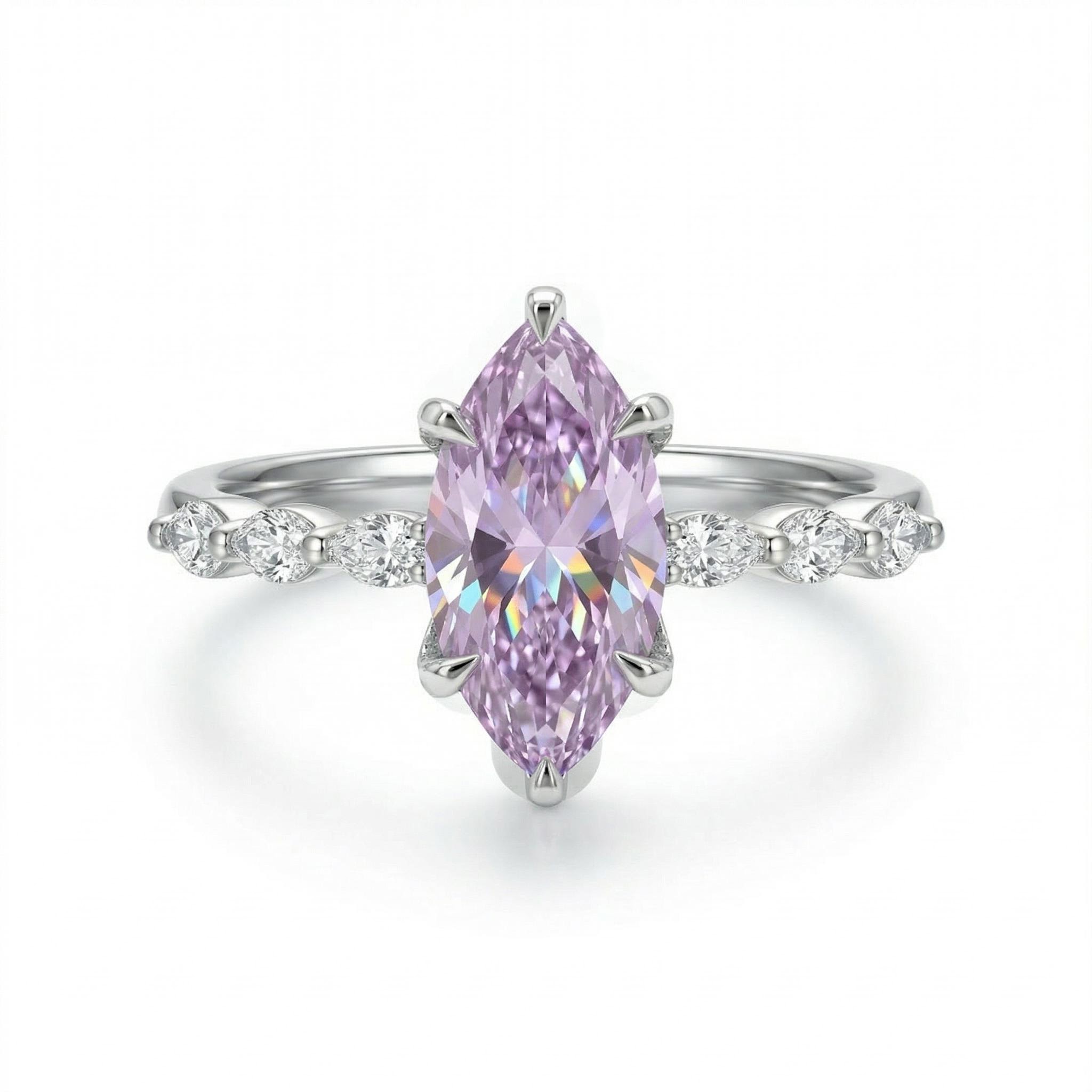 3.64ct CTW Elegant Marquise Cut S925 Silver Engagement Ring 3.64ct CTW Elegant Marquise Cut S925 Silver Engagement Ring