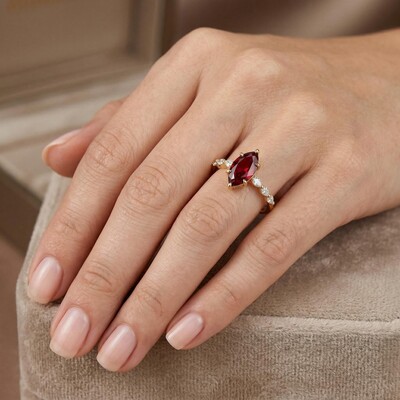 3.64 ct.tw. Elegant Marquise Cut S925 Silver Engagement Ring