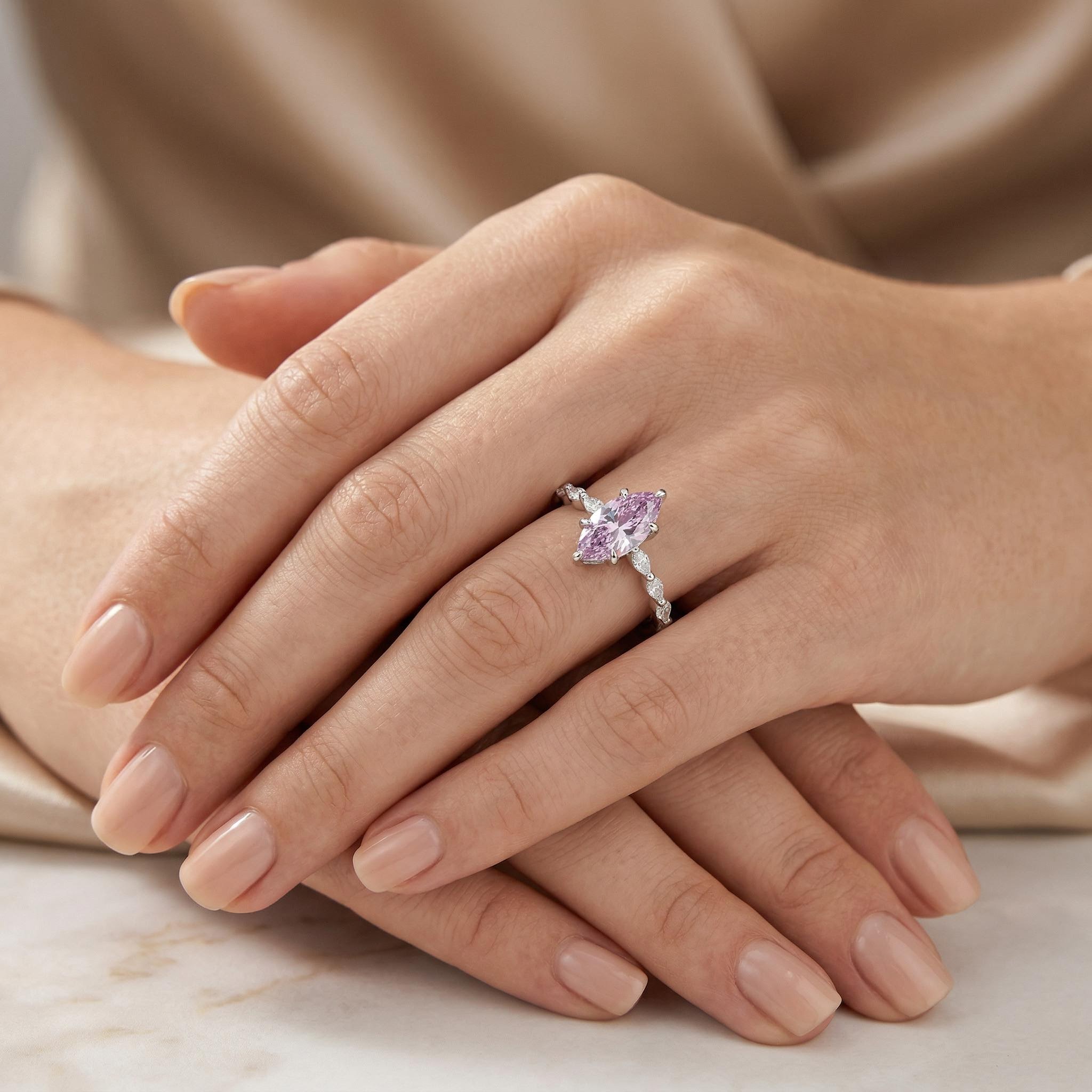 3.64ct CTW Elegant Marquise Cut S925 Silver Engagement Ring 3.64ct CTW Elegant Marquise Cut S925 Silver Engagement Ring