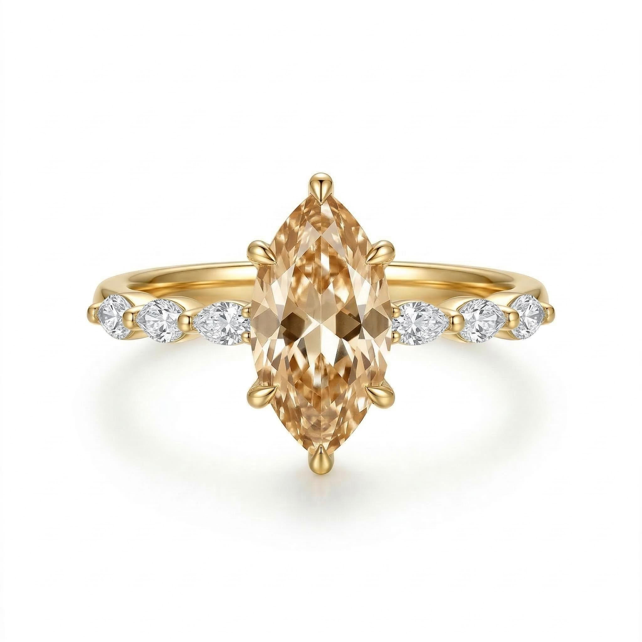 3.64 ct.tw. Elegant Marquise Cut S925 Silver Engagement Ring