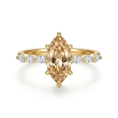 3.64ct TCW Elegant Marquise Cut S925 Silver Engagement Ring