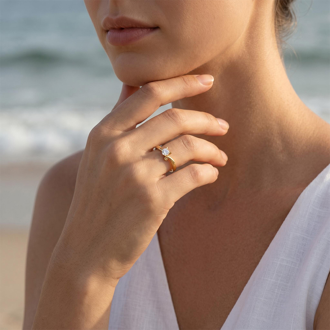 0.3 ct.tw. Cat-Themed Round Cut VVS Moissanite S925 Silver Ring 0.3 ct.tw. Cat-Themed Round Cut VVS Moissanite S925 Silver Ring