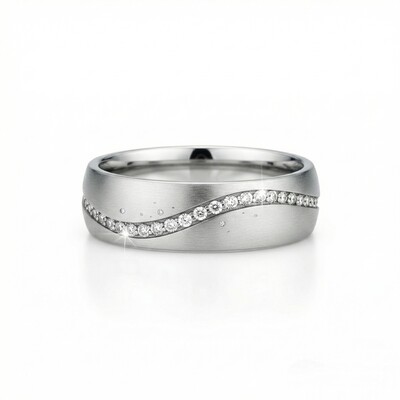 Galaxy Wave Design S925 Silver Wedding Band