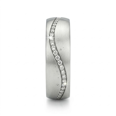 Galaxy Wave Design S925 Silver Wedding Band