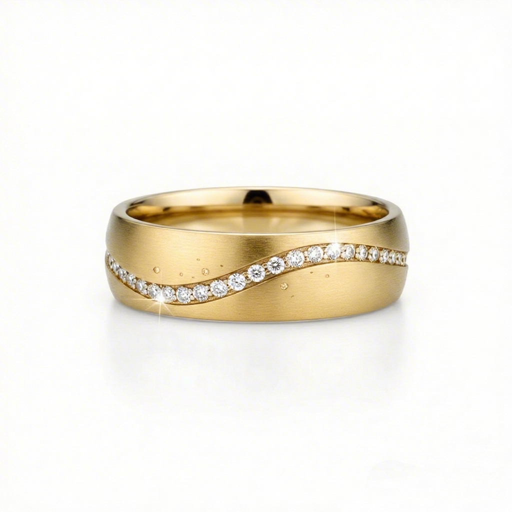 Galaxy Wave Design S925 Silver Wedding Band