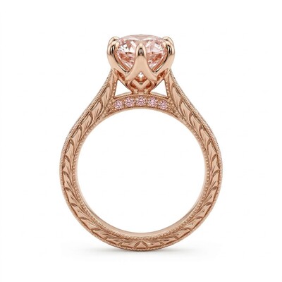 2.2ct CTW Pink Marquise Cut Vintage Pattern S925 Silver Engagement Ring