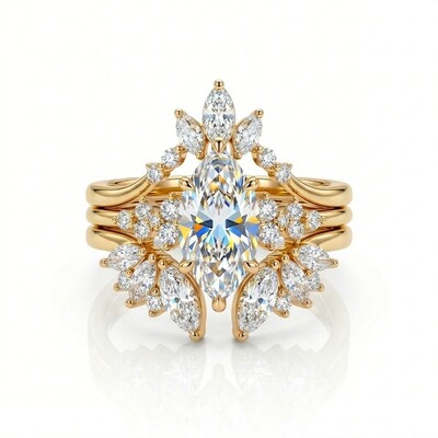 1.6ct. tw. Nature-inspired Marquise 3-Piece Stackable Bridal Ring Set 1.6ct. tw. Nature-inspired Marquise 3-Piece Stackable Bridal Ring Set