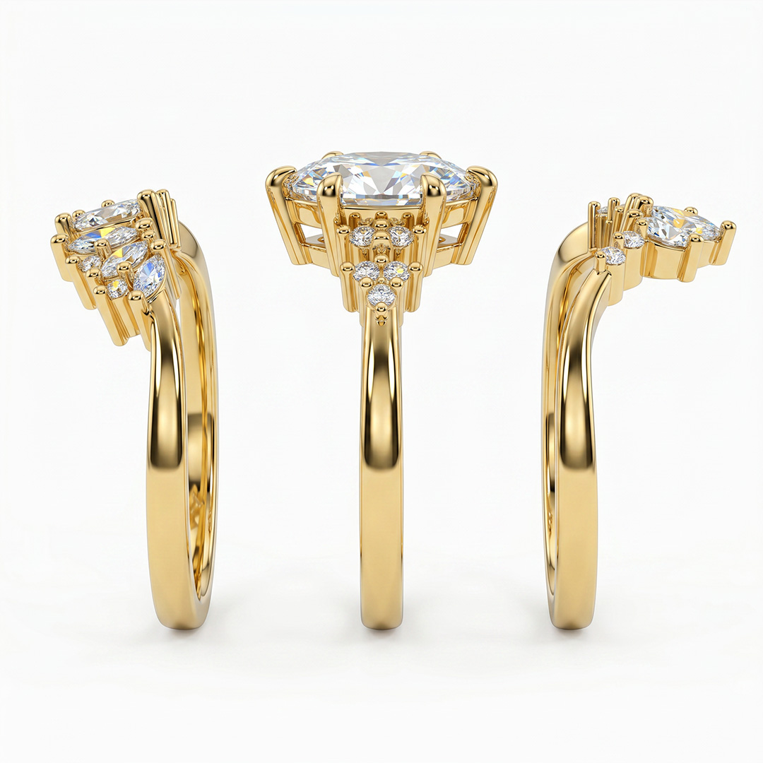 1.6ct. tw. Nature-inspired Marquise 3-Piece Stackable Bridal Ring Set 1.6ct. tw. Nature-inspired Marquise 3-Piece Stackable Bridal Ring Set