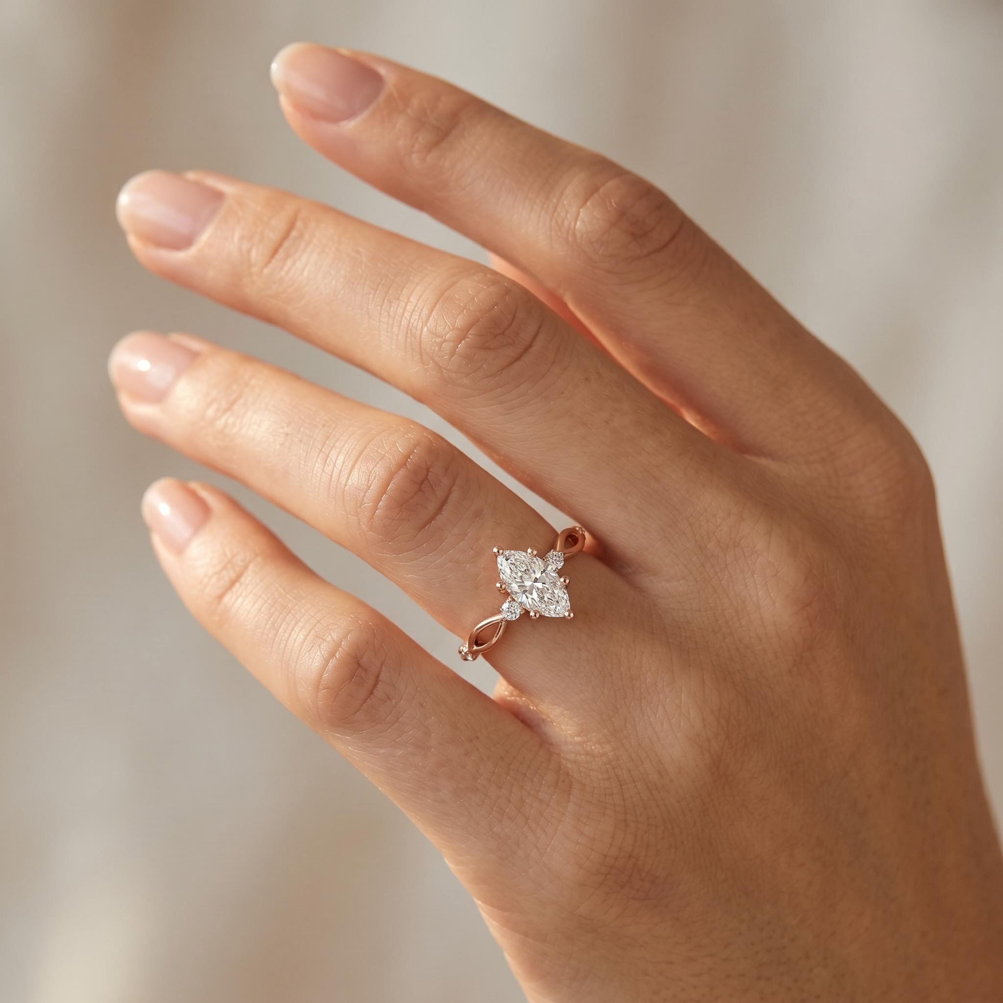 2.16 ct.tw. Twisted Marquise Cut VVS Moissanite S925 Silver Engagement Ring 2.16 ct.tw. Twisted Marquise Cut VVS Moissanite S925 Silver Engagement Ring