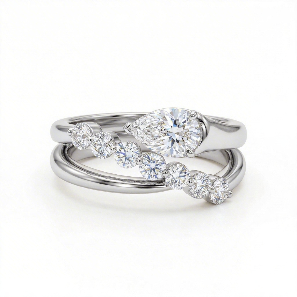 2.8 ct.tw Pear Cut Twisted S925 Silver Engagement Ring 2.8 ct.tw Pear Cut Twisted S925 Silver Engagement Ring