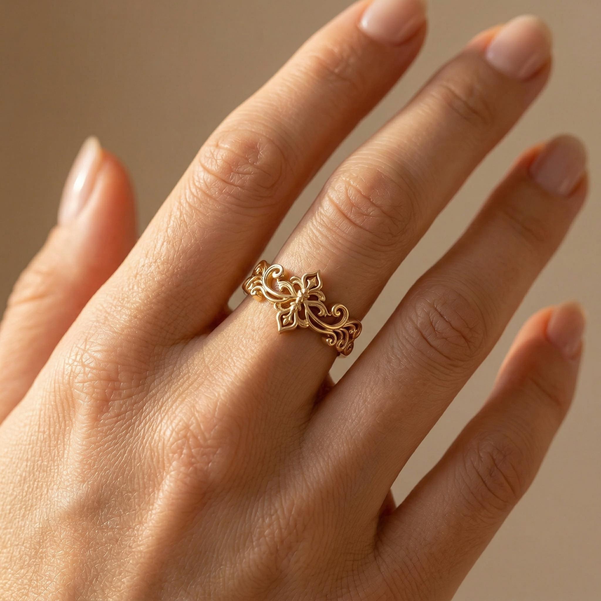 Vintage Filigree Ornate S925 Silver Women's Ring Vintage Filigree Ornate S925 Silver Women's Ring