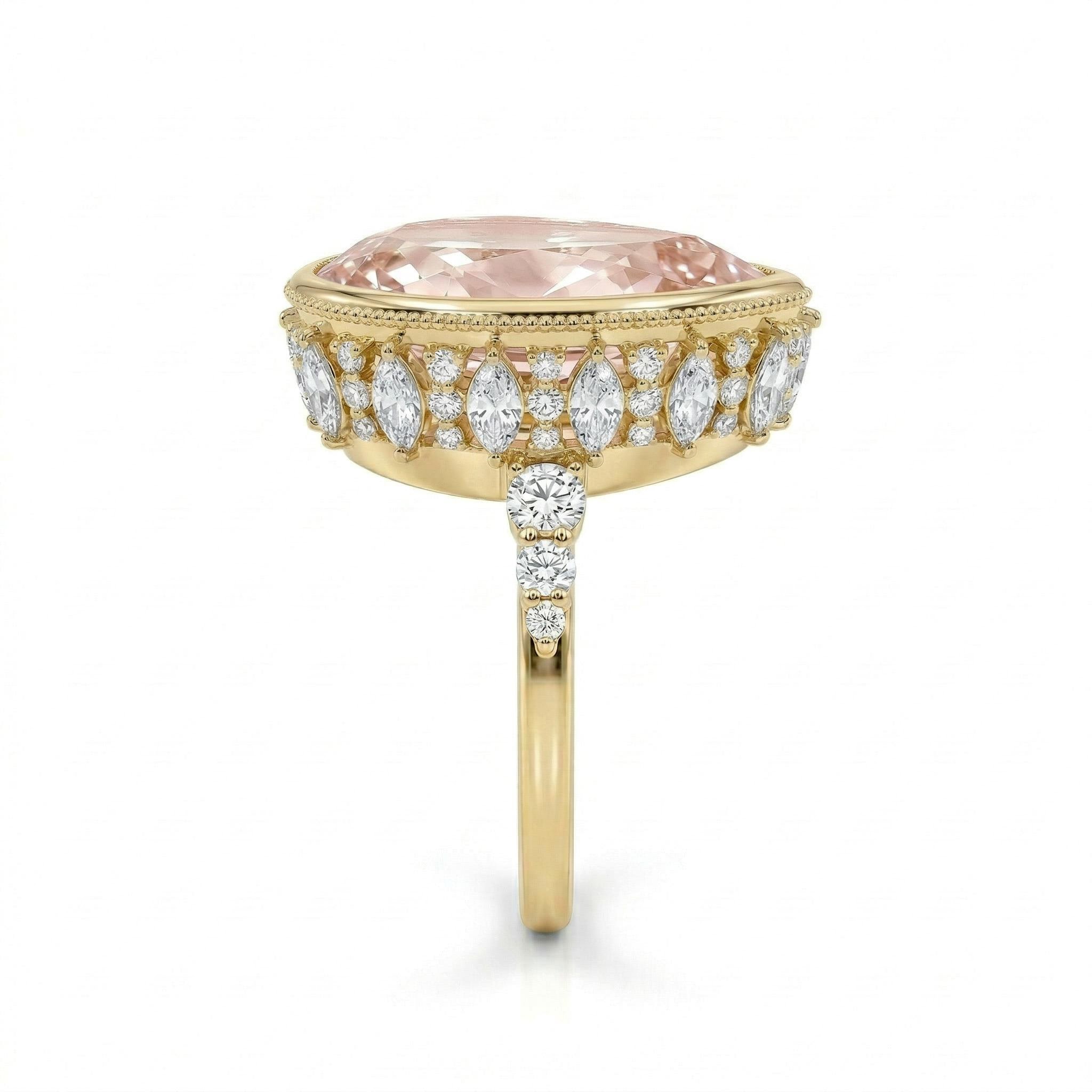 4.5 ct.tw Elegant Pink Pear Cut Hidden Marquise cut Halo S925 Silver Engagement Ring