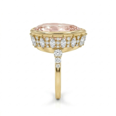 4.5 ct.tw Elegant Pink Pear Cut Hidden Marquise cut Halo S925 Silver Engagement Ring