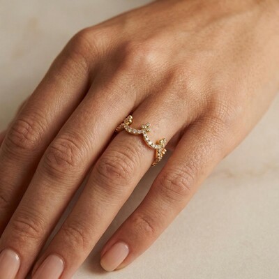 0.58 ct.tw. Diamond Crown Women's Ring