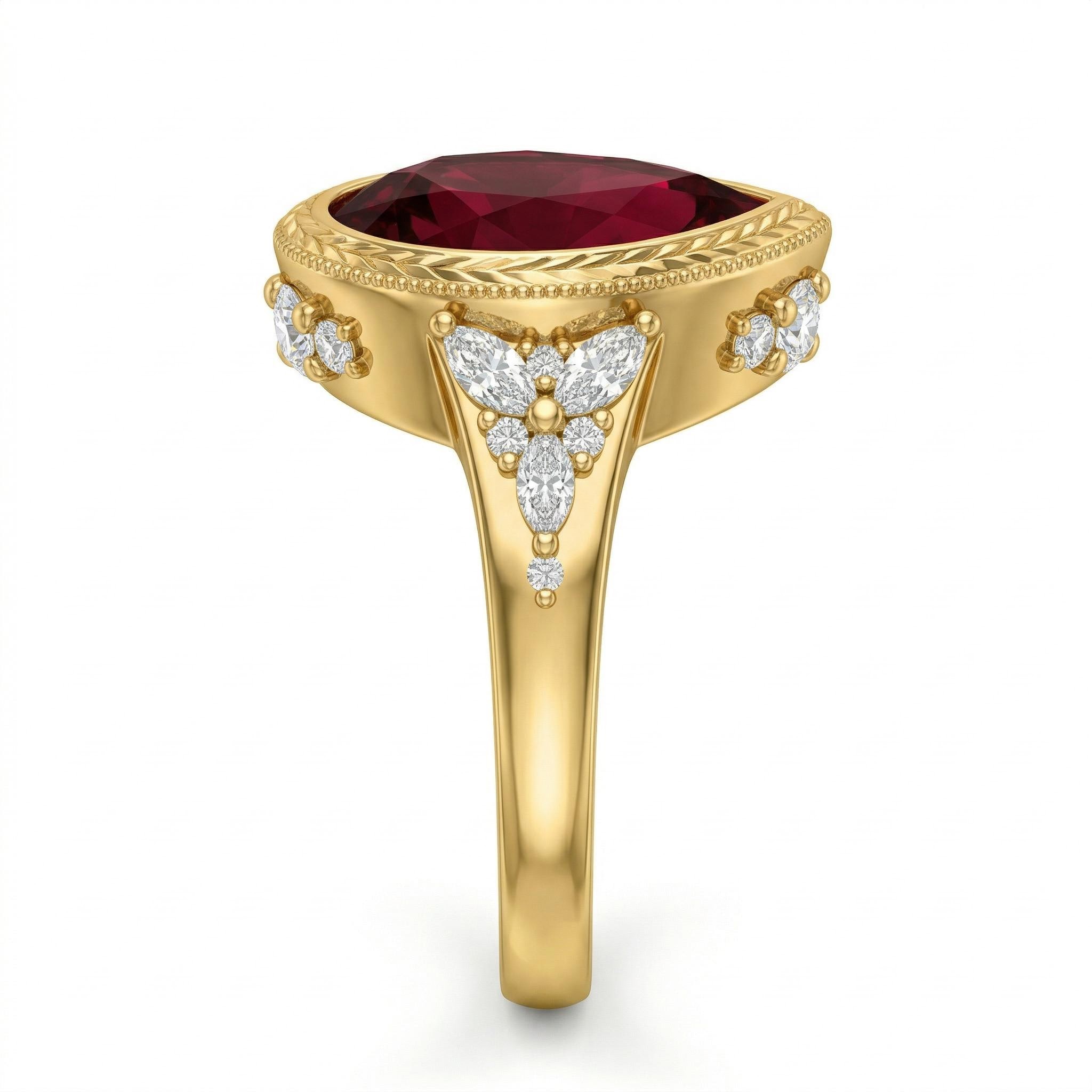 2.5 ct.tw Vintage Garnet Red Pear Cut Halo S925 Silver Engagement Ring