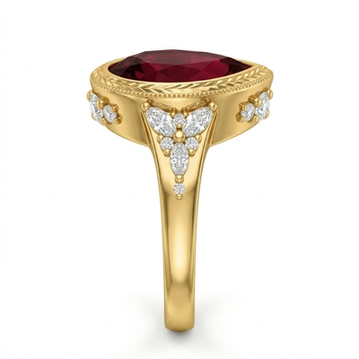 2.5 ct.tw Vintage Garnet Red Pear Cut Halo S925 Silver Engagement Ring