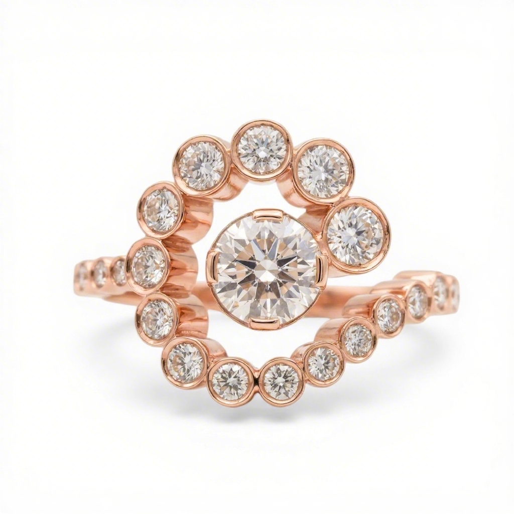 2.2 ct.tw Halo Round Cut S925 Silver Engagement Ring