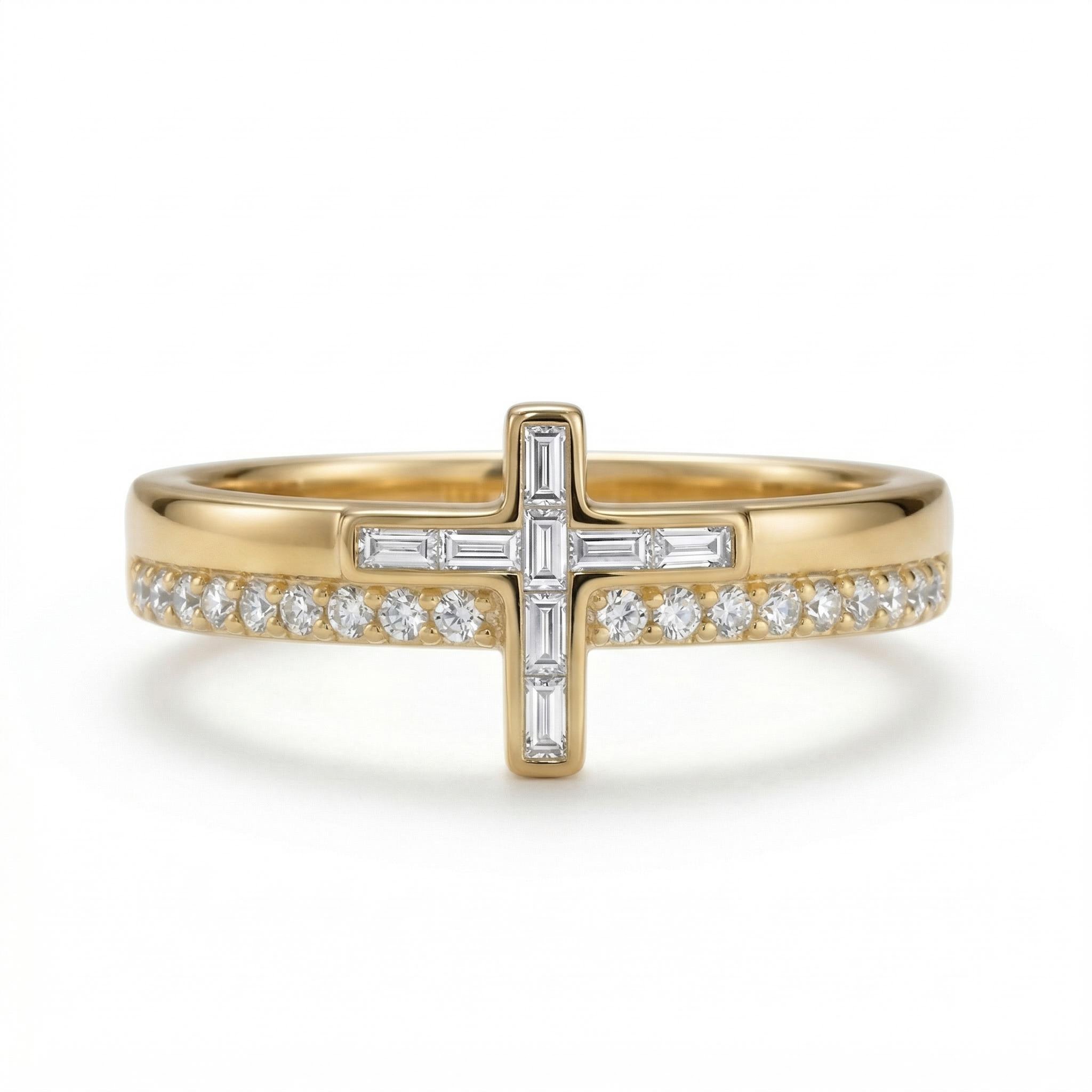 0.8 ct.tw Cross-shaped Baguette Cut S925 Silver Women's Band