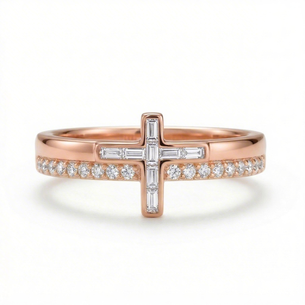 0.8 ct.tw Cross-shaped Baguette Cut S925 Silver Women's Band